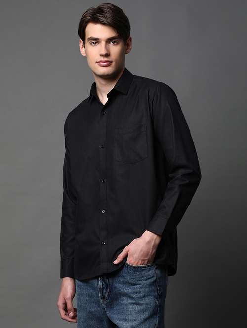 men solid long sleeve regular fit casual shirt - 22013231 - Very Small Image - 1