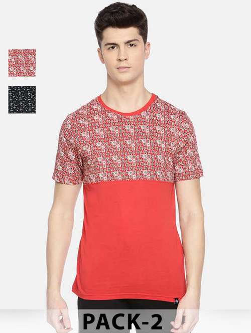 men pack of 2 printed short sleeve t-shirt - 22030290 - Very Small Image - 1