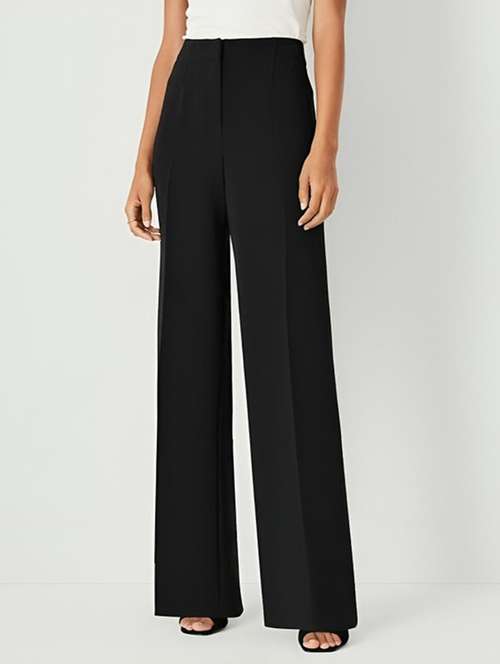 women solid high rise straight trouser - 22030550 - Very Small Image - 1