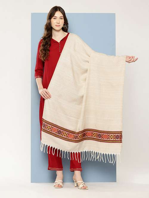 women self design reversible shawl - 22033697 - Very Small Image - 1