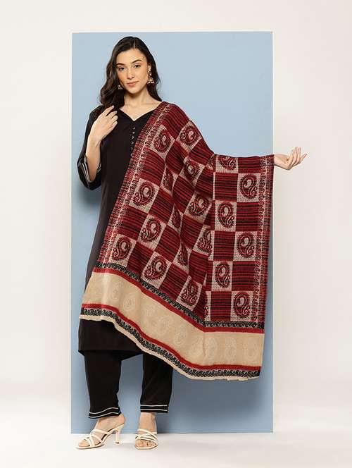 women paisley reversible shawl - 22033717 - Very Small Image - 1