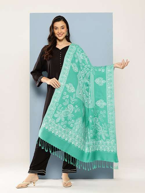 women self design reversible shawl - 22033722 - Very Small Image - 1