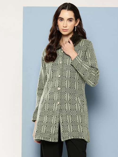 women self design long sleeve cardigan - 22033831 - Very Small Image - 1