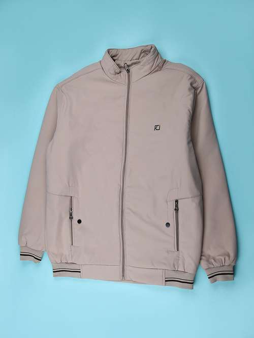 men solid stand collar long sleeve casual jacket - 22053510 - Very Small Image - 1