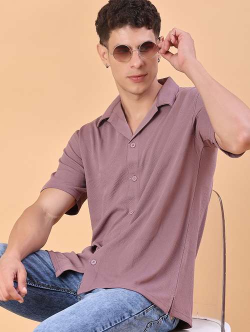 men self design short sleeve regular fit casual shirt - 22057368 - Very Small Image - 1