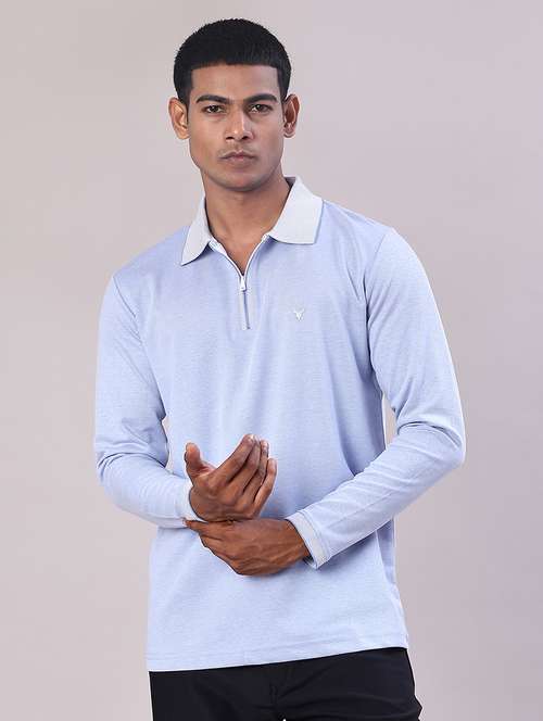 men solid long sleeve regular fit polo t-shirt - 22062333 - Very Small Image - 1