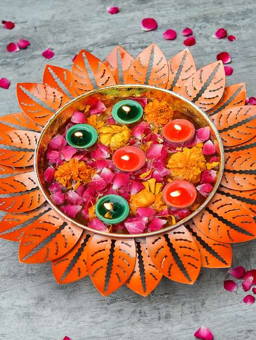 lotus shape decorative urli for home decor - 22065698 - Very Small Image - 1