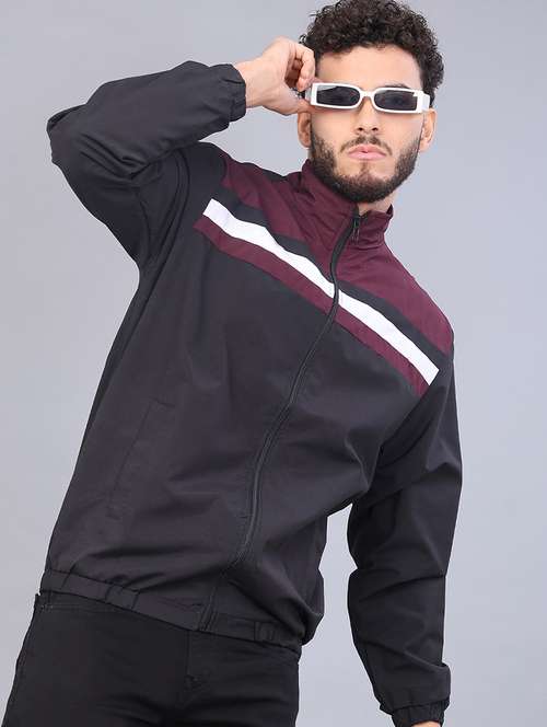 men color block long sleeve regular fit casual jacket - 22074935 - Very Small Image - 1