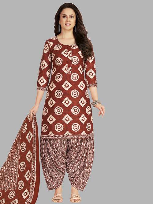 women printed unstitched salwar suit set - 22079484 - Very Small Image - 1