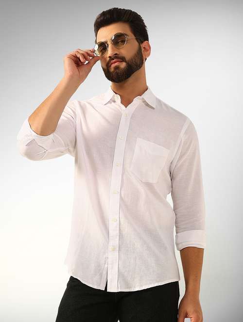 men solid long sleeve regular fit casual shirt - 22079699 - Very Small Image - 1