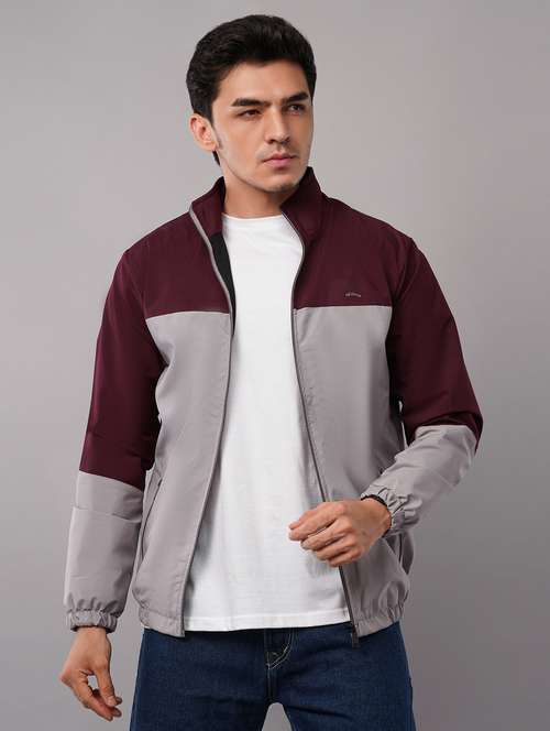 men color block long sleeve windcheater jacket - 22079784 - Very Small Image - 1