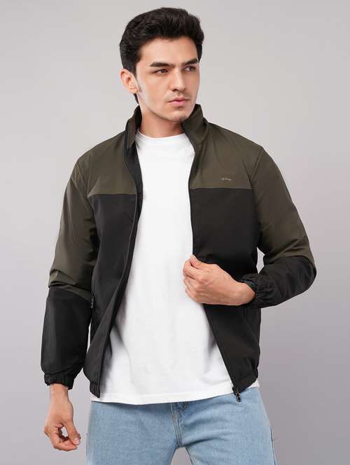 men color block long sleeve windcheater jacket - 22079786 - Very Small Image - 1