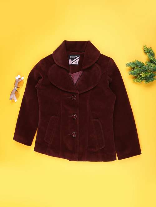 girls solid long sleeve regular blazer - 22080299 - Very Small Image - 1