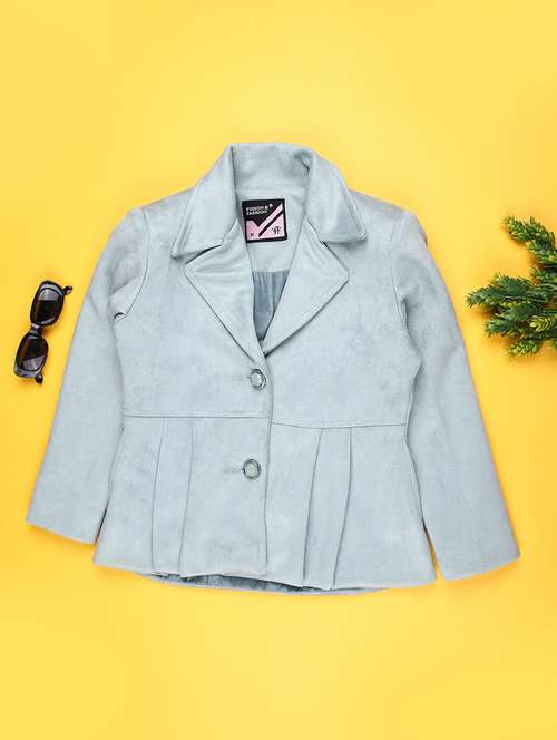 girls solid long sleeve regular blazer - 22080301 - Very Small Image - 1