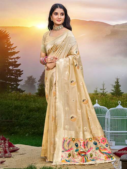 women self design assam silk saree with blouse - 22082263 - Very Small Image - 1