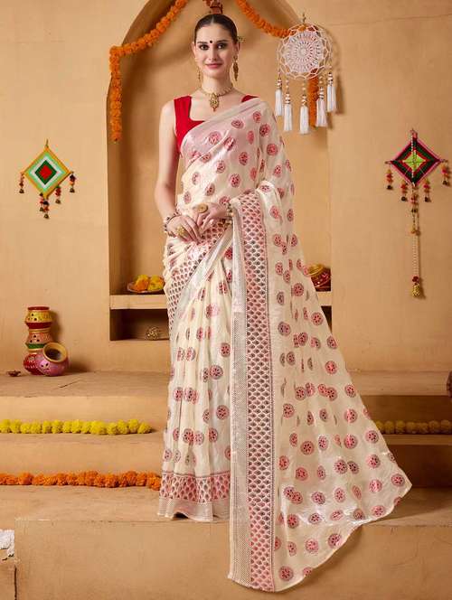 women printed casual wear saree with blouse - 22083010 - Very Small Image - 1