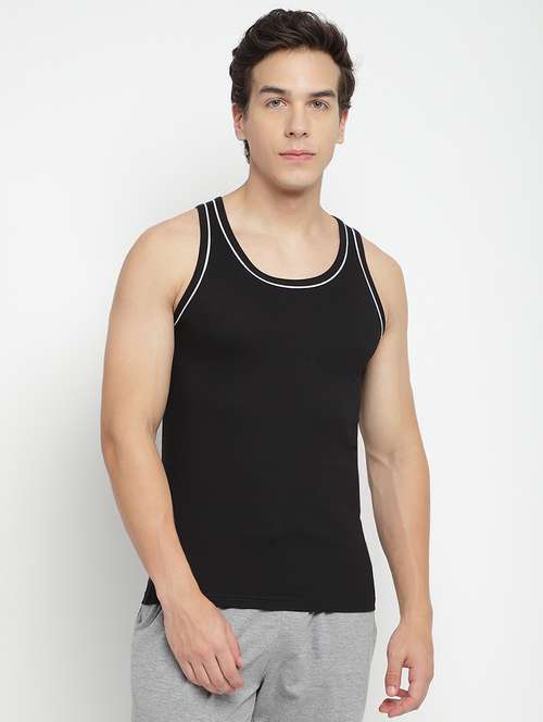black 100% cotton vest - 22083207 - Very Small Image - 1