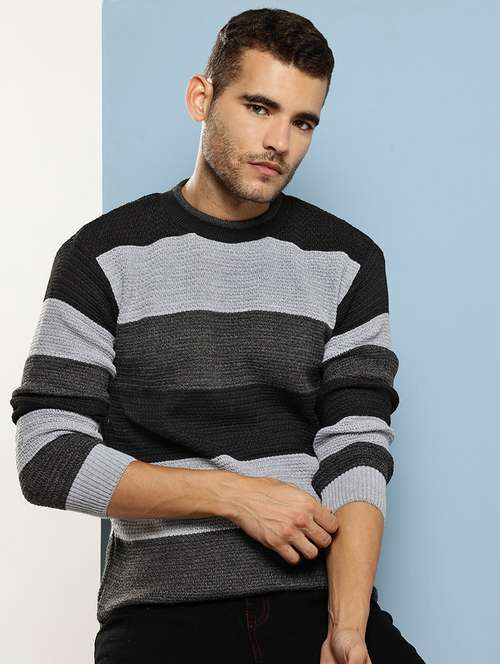 men striped long sleeve regular fit pullover  - 22086604 - Very Small Image - 1