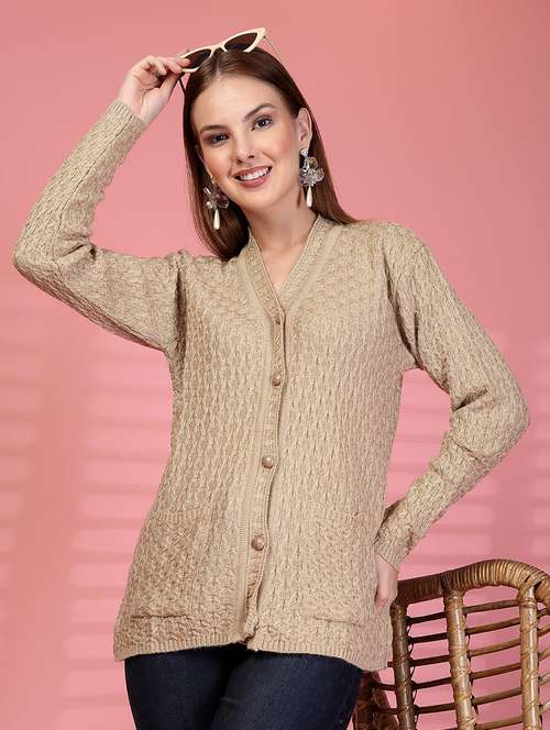 women self designed long sleeve cardigan - 22088570 - Very Small Image - 1