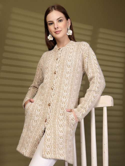 women self designed long sleeve cardigan - 22088580 - Very Small Image - 1