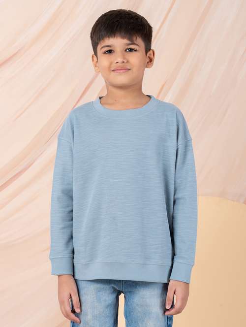 boys solid round neck long sleeve sweatshirt - 22088657 - Very Small Image - 1