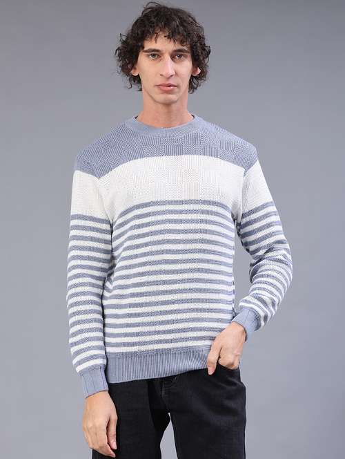 men striped long sleeve regular fit pullover  - 22092729 - Very Small Image - 1