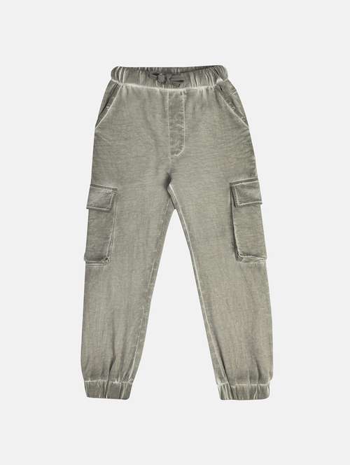 boys solid mid rise cargo jogger - 22093412 - Very Small Image - 1