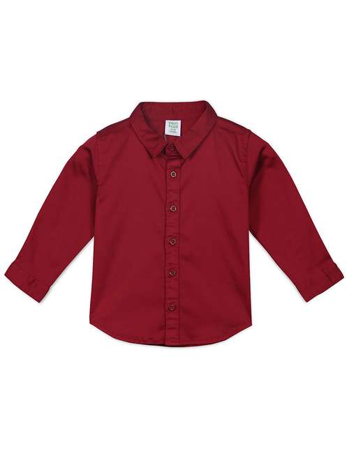 boys solid long sleeve collared shirt - 22093535 - Very Small Image - 1