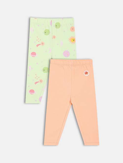 girls pack of 2 printed mid rise loungewear pyjama - 22093747 - Very Small Image - 1