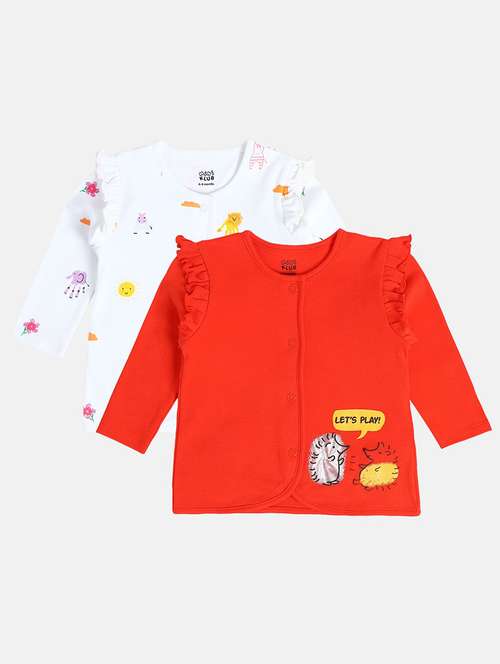 girls pack of 2 printed long sleeve tee - 22093814 - Very Small Image - 1