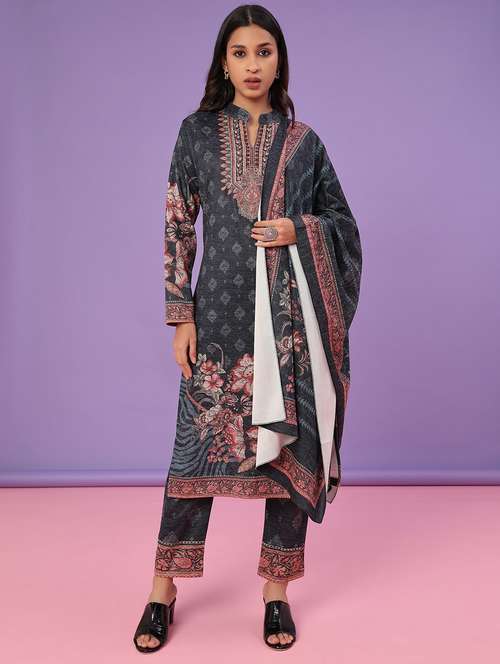 women printed long sleeve kurta pant with dupatta set - 22094392 - Very Small Image - 1