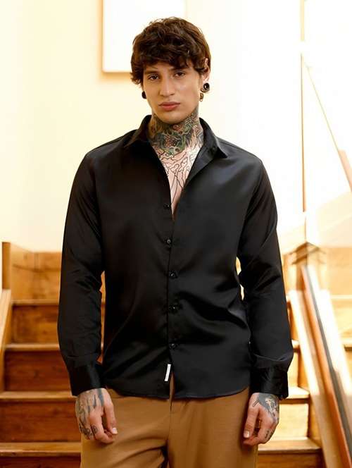 men solid long sleeve regular fit casual shirt - 22094528 - Very Small Image - 1