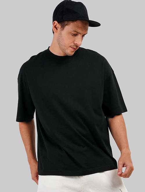 men solid short sleeve oversized t-shirt - 22101421 - Very Small Image - 1