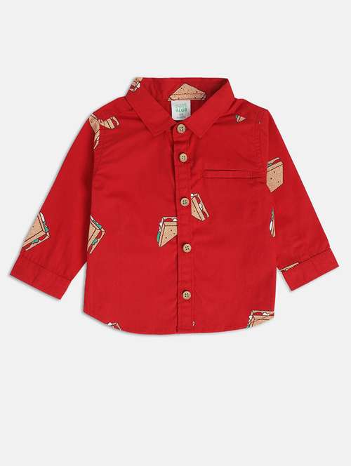 boys printed long sleeve collared shirt - 22106692 - Very Small Image - 1