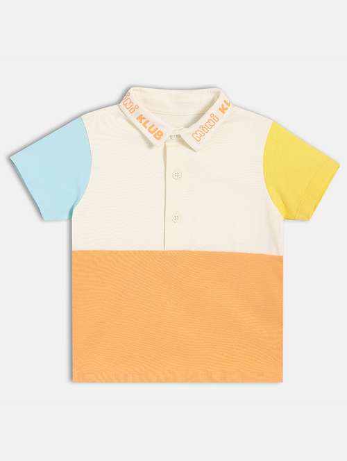boys color bocked short sleeve polo t-shirt - 22107009 - Very Small Image - 1
