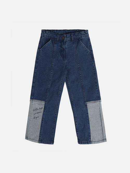 girls color block mid rise relaxed fit jeans - 22108256 - Very Small Image - 1