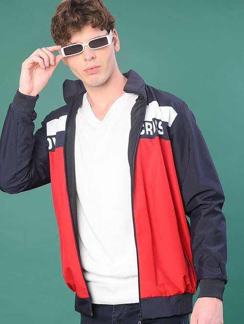 men color block long sleeve regualr fit casual jacket - 22139737 - Very Small Image - 1