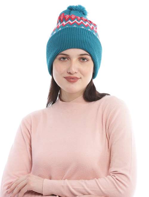 women self design winter cap - 22141256 - Very Small Image - 1