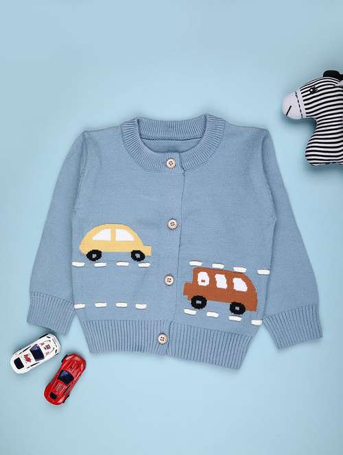 boys self design long sleeve sweater - 22156900 - Very Small Image - 1