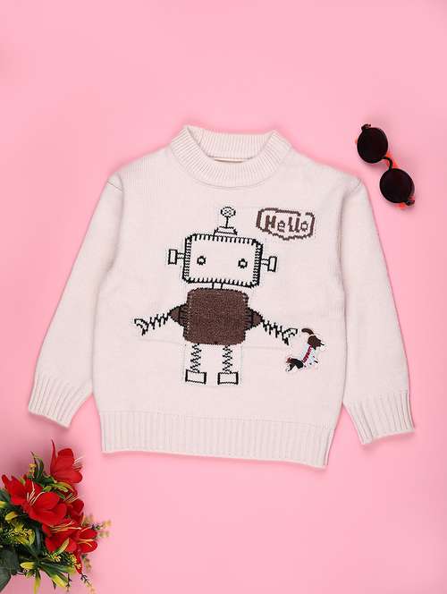 boys self design long sleeve sweater - 22159598 - Very Small Image - 1