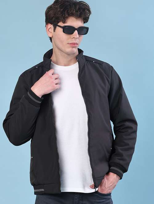 men solid long sleeve lightweight bomber jacket - 22170341 - Very Small Image - 1