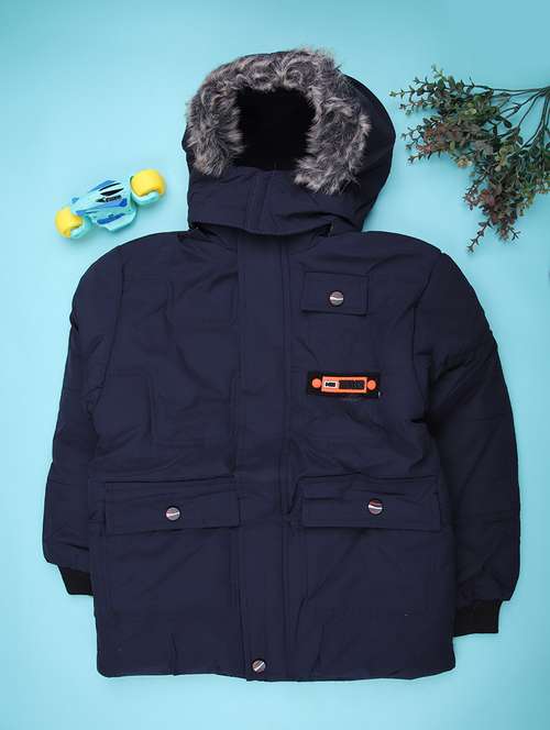 boys solid long sleeve hooded quilted jacket - 22170695 - Very Small Image - 1