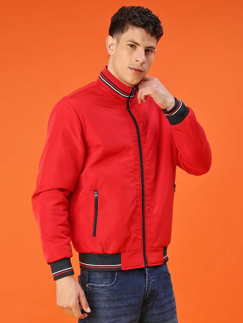 men solid long sleeve lightweight bomber jacket - 22171777 - Very Small Image - 1