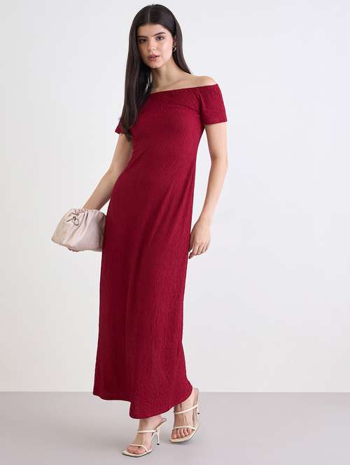women solid off shoulder sheath dress - 22219917 - Very Small Image - 1