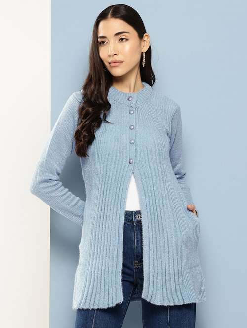 women self designed long sleeve cardigan - 22224821 - Very Small Image - 1