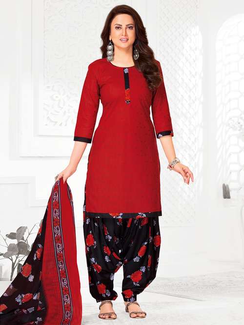 women printed unstitched salwar suit set - 22226395 - Very Small Image - 1