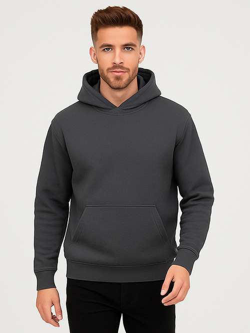 charcoal fleece plain sweatshirt - 22227210 - Very Small Image - 1