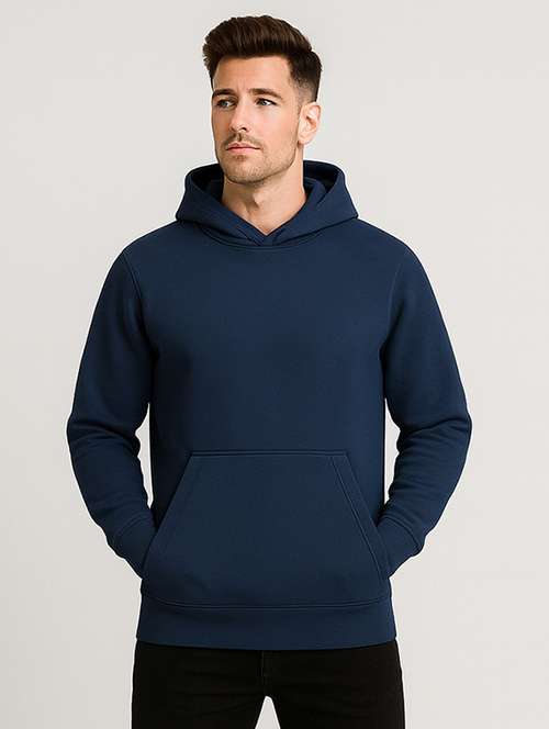 navy blue fleece plain sweatshirt - 22227213 - Very Small Image - 1