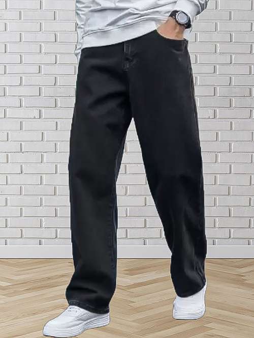men plain mid rise relaxed fit jeans - 22241389 - Very Small Image - 1