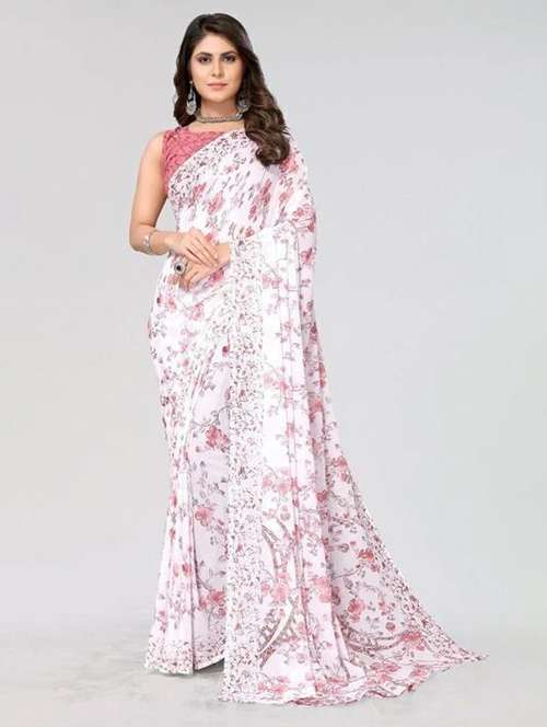 women printed casual wear saree with blouse - 22243490 - Very Small Image - 1